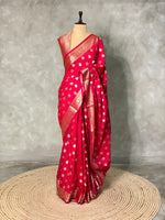 Reddish magenta Banarasi saree- PBS1