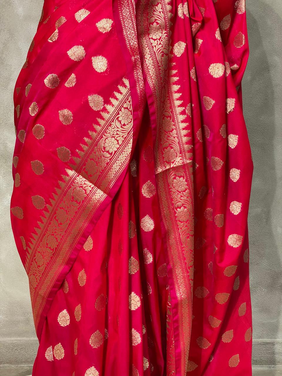 Reddish magenta Banarasi saree- PBS1