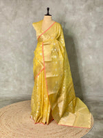 Yellow Banarasi saree- PBS3