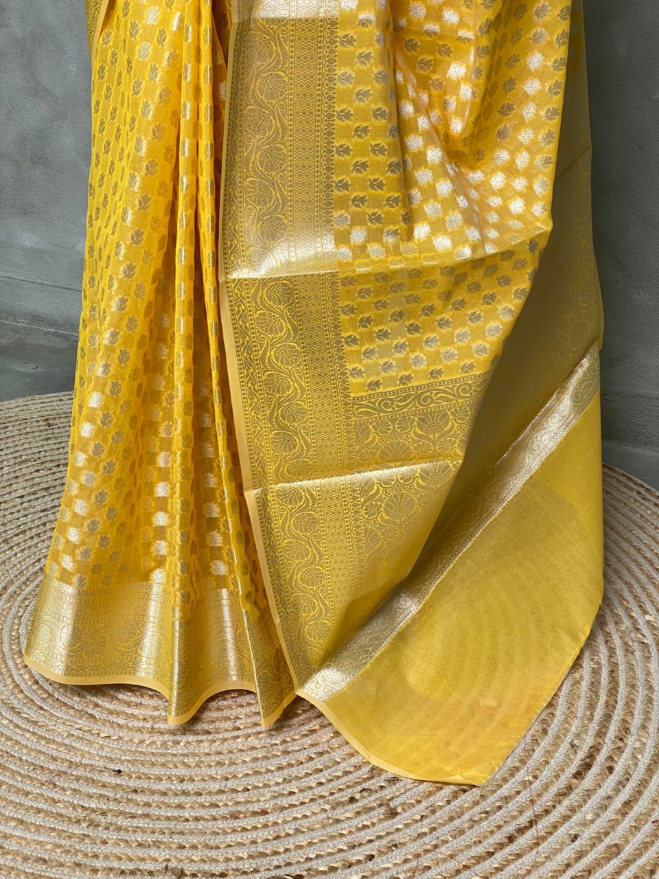 Yellow Banarasi saree- PBS2