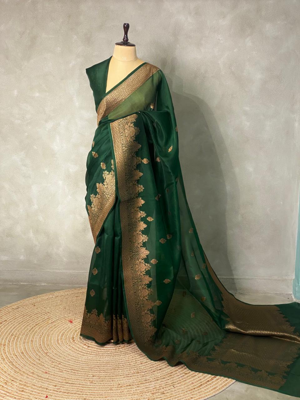 Pure Banarasi kora organza saree- PBOG
