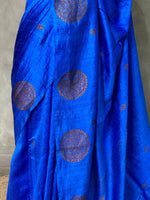Blue pure raw silkBanarasi saree- PBSR1