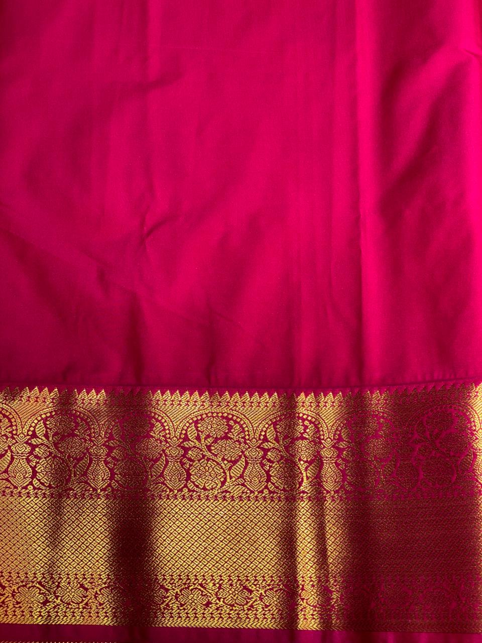 Pastal peach and Magenta silk saree- PSSR33