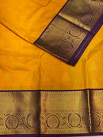 Yellow and violet silk saree- PSSR40