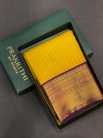 Yellow and Violet silk saree- PSSR43