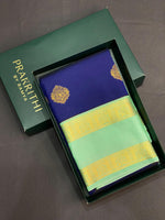 Royal blue and Turquoise blue silk saree- PSSR44