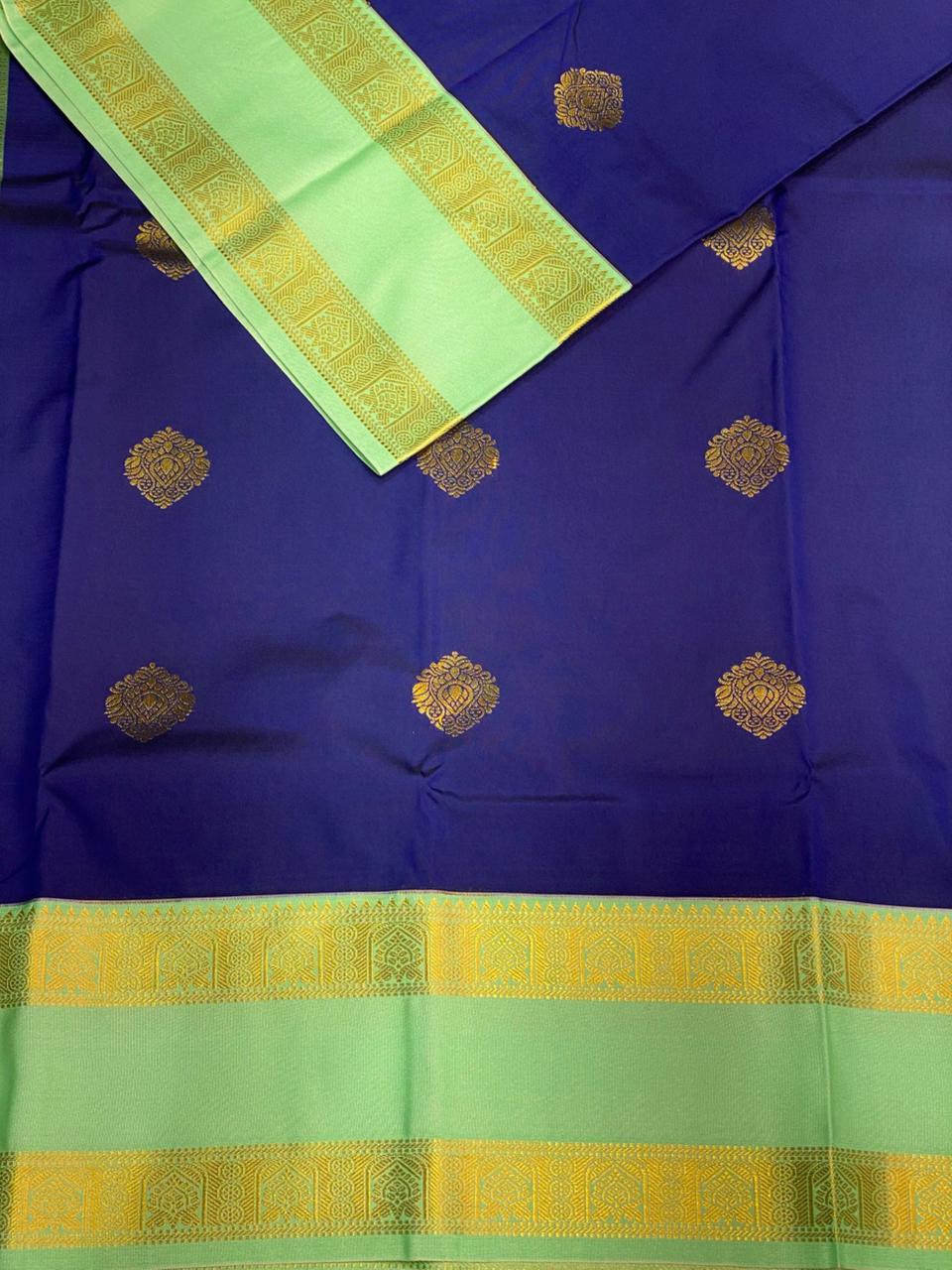 Royal blue and Turquoise blue silk saree- PSSR44