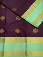 Dark Wine and Turquoise blue silk saree- PSSR46