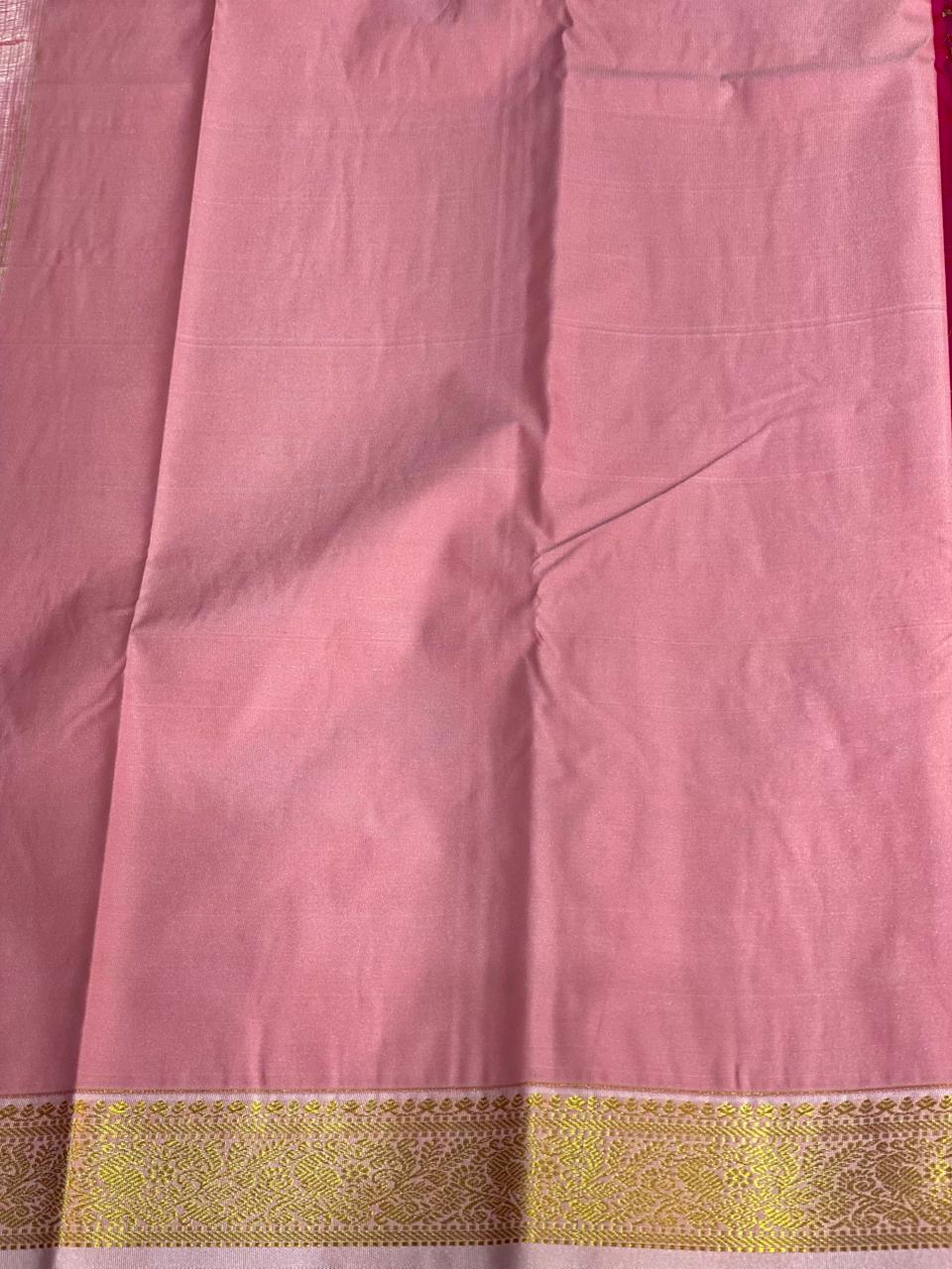 Magenta and pink silk saree- PSSR47