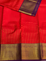 Red and violet silk saree- PSSR48