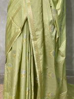 Pastal green and light goldsei Banarasi saree- PBSb4