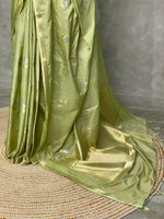 Pastal green and light goldsei Banarasi saree- PBSb4