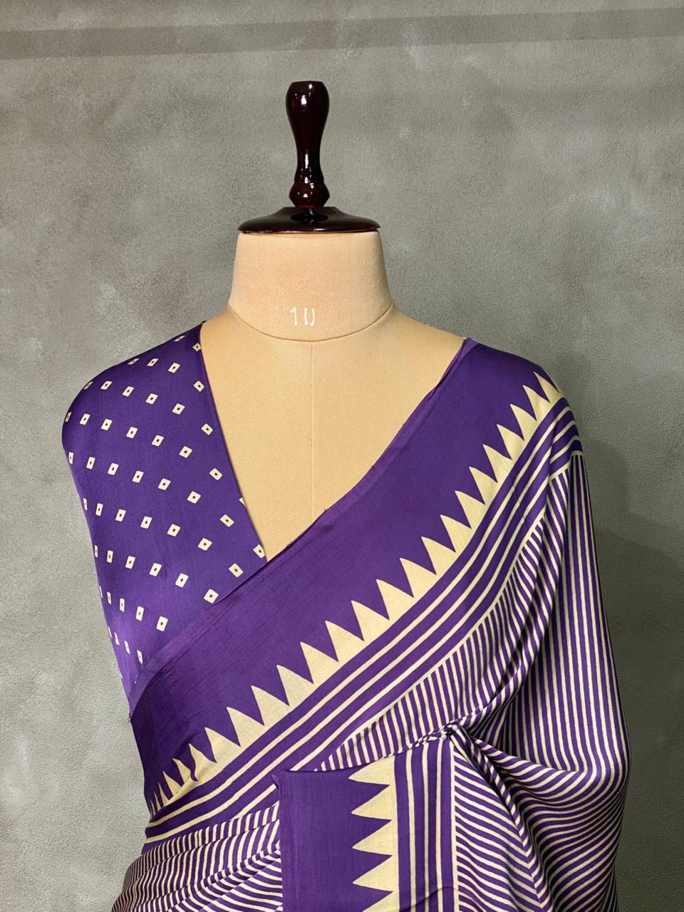 Violet pure modal silk saree - PMO2
