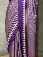 Violet pure modal silk saree - PMO2