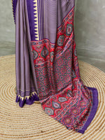 Violet pure modal silk saree - PMO2