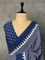 Blue pure modal silk saree - PMO7