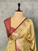 Sandal gold Tusser silk saree - PSTAD