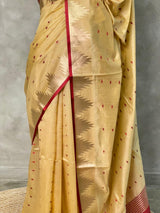 Sandal gold Tusser silk saree - PSTAD