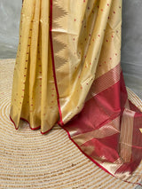 Sandal gold Tusser silk saree - PSTAD