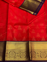 Red and deep violet silk saree- PSSR93