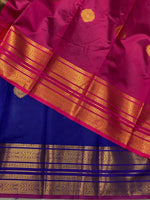 Blue and purple semi kanchipuram soft silk saree - PSSN14