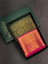 Green and rani pink Pure Kanchipuram Silk saree - PPURE3