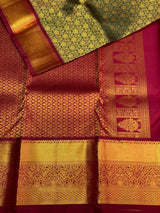 Green and Maroon Pure Kanchipuram Silk saree - PPURE9