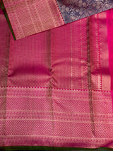 Blue and Magenta Pure Kanchipuram Silk saree - PPURE10