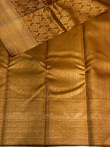 Mustard yellow Pure Brocade Kanchipuram Silk saree - PPURE12