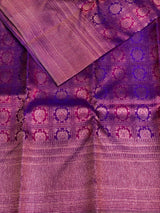 Deep wine and violet Pure Kanchipuram Silk saree - PPURE21