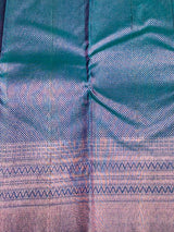 Aqua Blue Pure Kanchipuram Silk saree - PPURE23