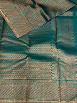 Aqua Blue Pure Kanchipuram Silk saree - PPURE24