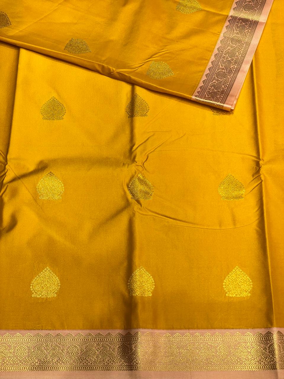 Yellow and pink silk saree- PSSR100