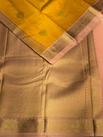 Yellow and pink silk saree- PSSR100