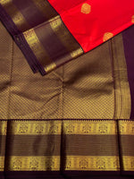 Dark orange and Brown silk saree- PSSR123