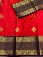 Red and Brown silk saree- PSSR124