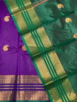 Violet and Green semi kanchipuram soft silk saree - PSSN42A