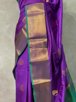 Violet and Green semi kanchipuram soft silk saree - PSSN41