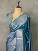 Blue Pure Tissue banarasi saree- PSTBB