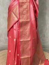 Peach Pure Tissue banarasi saree- PSTBU