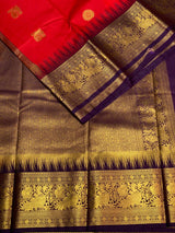 Red and Violet silk saree- PSSR139