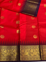 Red and Violet silk saree- PSSR139