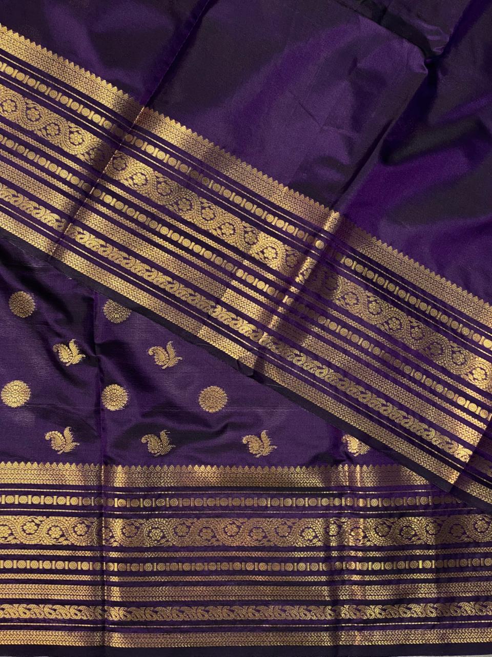 Violet Banarasi silk saree- MPS1