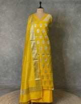 Yellow Chanderi unstitched salwar set: PBRUS2