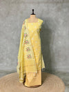 Pastal Yellow Linen Silk unstitched salwar set: PBRUS3D