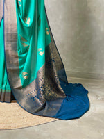 Blue Banarasi Crepe silk saree - PBC5