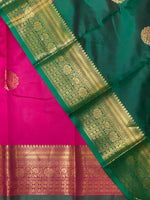 Rani pink and Green semi kanchipuram soft silk saree - PSSN65