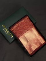 Maroon Pure Kanchipuram Silk saree - PPURE27