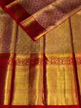 Pink and Red Pure tissue Kanchipuram Silk saree - PPURE29