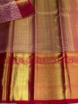 Pink and Red Pure tissue Kanchipuram Silk saree - PPURE29